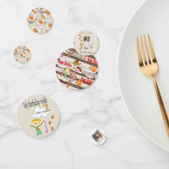 Happy Birthday Wishing for a Dog Konfetti (Gruppe)