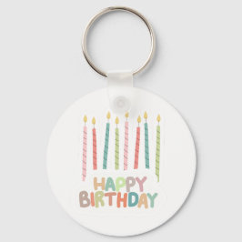 Happy Birthday with Candles Keychain Schlüsselanhänger