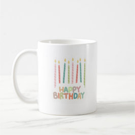 Happy Birthday with Candles on  Kaffeetasse