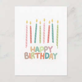 Happy Birthday with Candles on  Postkarte