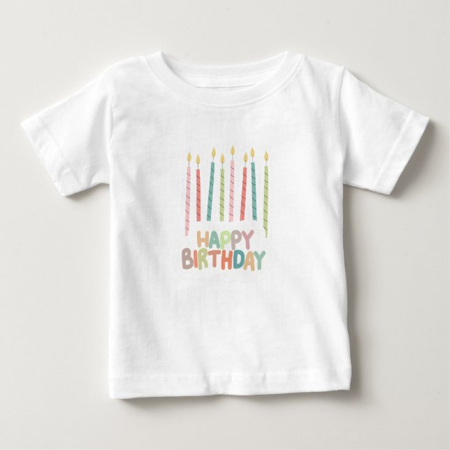 Happy Birthday with Candles T-Shirt (Vorderseite)