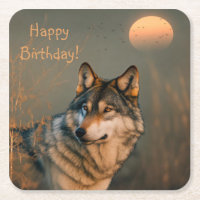 Happy Birthday Wolf Untersetzer