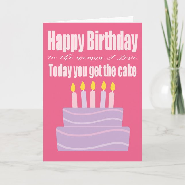 Happy Birthday Woman I Liebe Funny Birthday Card Karte (Vorderseite)