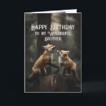 Happy Birthday Wonderful Brother Friend Füchse Nie<br><div class="desc">Happy Birthday Wonderful Brother Friend Foxes Süße Tier Spaß</div>