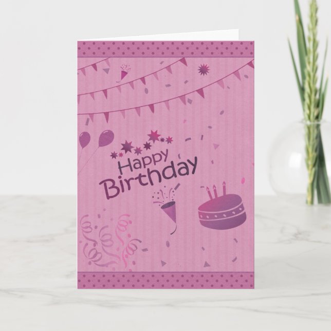 Happy Birthday Word Cloud Card Karte (Vorderseite)