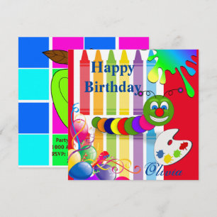 Happy Birthday Worm Card Einladungsballons Einladung