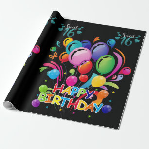 Happy Birthday Wrapping Paper 16 . Geburtstag Geschenkpapier