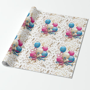 Happy Birthday Wrapping Paper Balloons Geschenkpapier