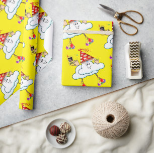 Happy Birthday Wrapping Paper Clouds IPhone Text Geschenkpapier