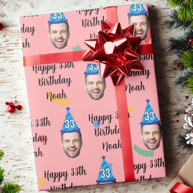 Happy Birthday Wrapping Paper, Custom Birthday Red Geschenkpapier (Von Creator hochgeladen)