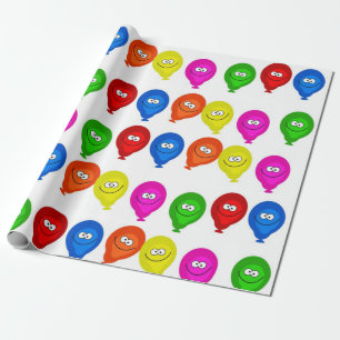 Happy Birthday Wrapping Paper farbenfrohe Balloons Geschenkpapier