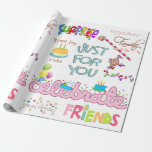 Happy Birthday Wrapping Paper Friends Family Geschenkpapier<br><div class="desc">Geschenkartikel & Party > Geschenkartikel > Verpackungsmaterial > Versandpapier-Büro und -schule > Werbeprodukte & Kleinunternehmen > Displays & Verpackung > Packpapier</div>