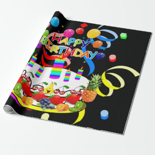 Happy Birthday Wrapping Paper Fruchtkuchen Geschenkpapier