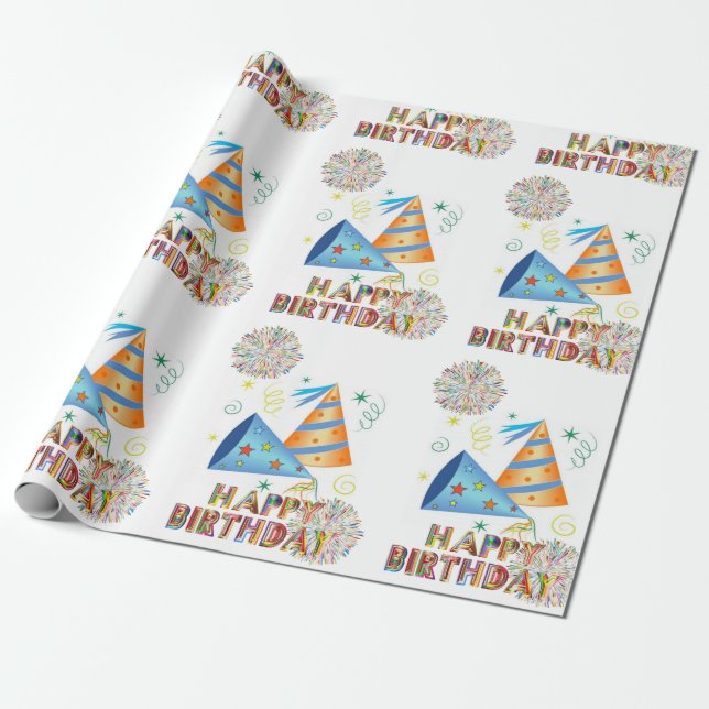 Happy Birthday Wrapping Paper Geschenkpapier (Ungerollt)