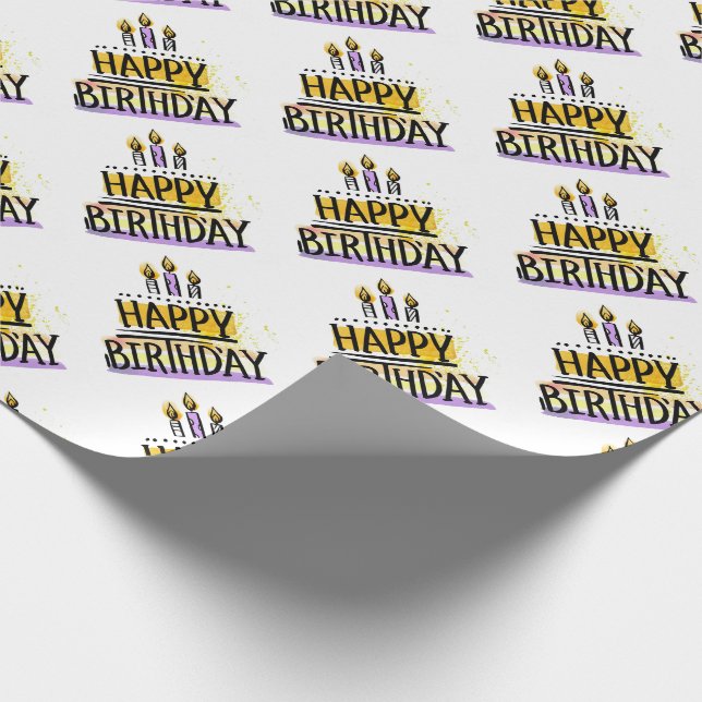 Happy Birthday Wrapping Paper Geschenkpapier (Ecke)