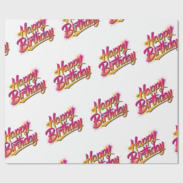 Happy Birthday Wrapping Paper Geschenkpapier (Flach)