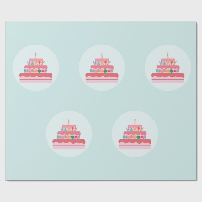 Happy Birthday Wrapping Paper Geschenkpapier (Flach)