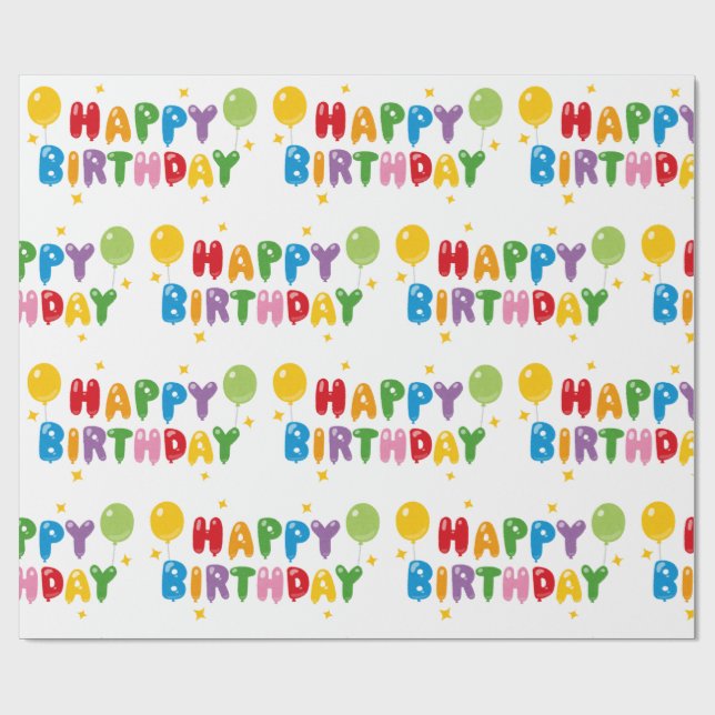 Happy Birthday Wrapping Paper Geschenkpapier (Flach)