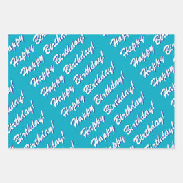 Happy Birthday Wrapping Paper Geschenkpapier Set