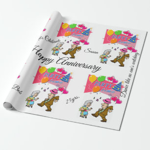 Happy Birthday Wrapping Paper Happy Anniversary Geschenkpapier