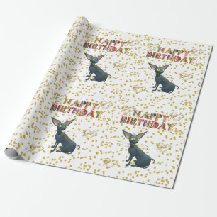 Happy Birthday Wrapping Paper Katze Lady Geburtsta Geschenkpapier