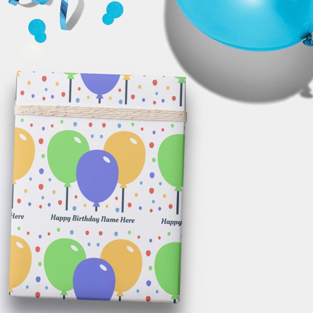 Happy Birthday Wrapping Paper mit dem farbigen Bal Geschenkpapier (Happy Birthday Wrapping Paper with Colored Balloon)