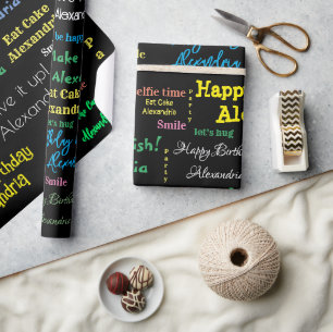 Happy Birthday Wrapping Paper Personalisiert Name Geschenkpapier