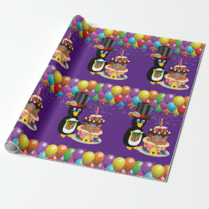 Happy Birthday Wrapping Paper Pinguin Geschenkpapier