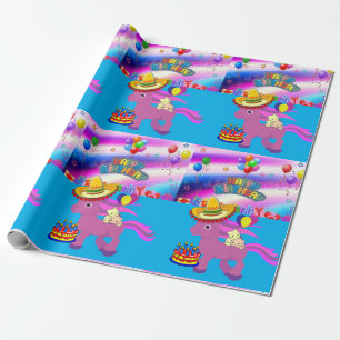 Happy Birthday Wrapping Paper Pony Geschenkpapier