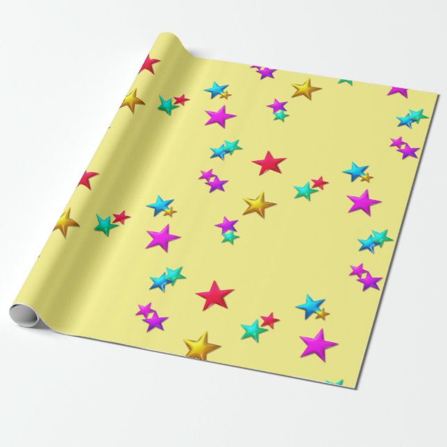 Happy Birthday Wrapping Paper Stars Geschenkpapier (Ungerollt)