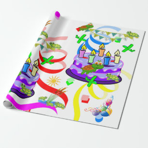 Happy Birthday Wrapping Paper Turtles Geschenkpapier