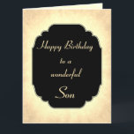Happy Birthday wunderbare Son Gruß Karte<br><div class="desc">Stilvolle und schicke Happy Birthday Son Design Grußkarte.</div>