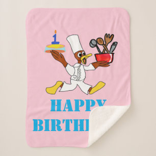 Happy Birthday wünscht Pink Fleece Blanket Sherpadecke