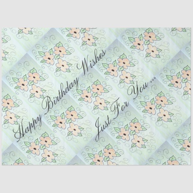 Happy Birthday wünscht Seidenpapier (Vorderseite)