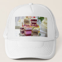 Happy Birthday wünscht Slice Cakes Printed White