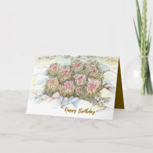 Happy Birthday Wüste Cactus Landscape Karte