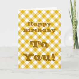 Happy Birthday Yellow Gingham Cards Karte