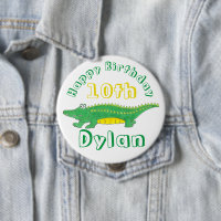 Happy Birthday Yellow Green Alligator Crocodile