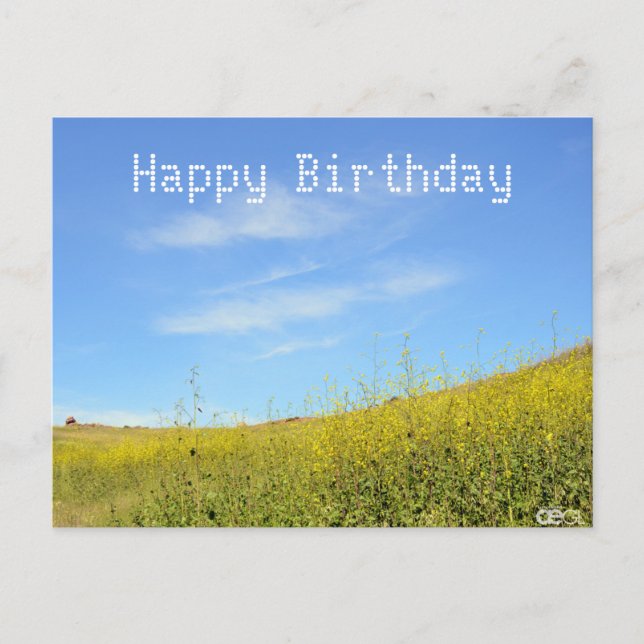 Happy Birthday Yellow Picture Postcard Postkarte (Vorderseite)
