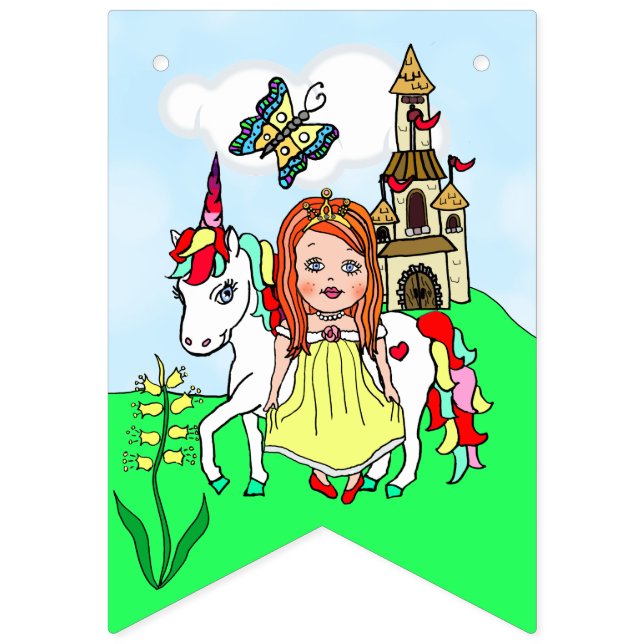 Happy Birthday Yellow Princess Banner (Sechzehnte Fahne)