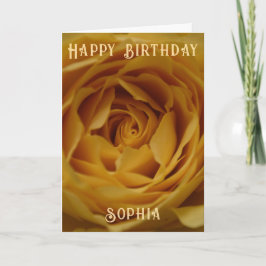 Happy Birthday Yellow Rose Personalizable Card Karte