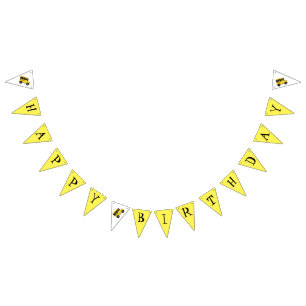 Happy Birthday Yellow School Buslehrer Bildung Wimpelkette