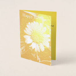 Happy Birthday Yellow Sunflower Gold Foil Card Folienkarte