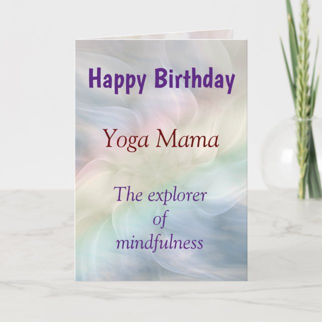 Happy Birthday Yoga Lady Design Card Karte (Vorderseite)