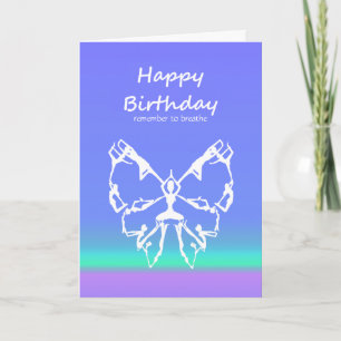 Happy Birthday Yoga Posen Butterfly Breathe Card Karte