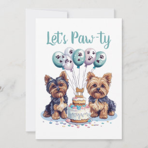 Happy Birthday Yorkie Dog Einladung