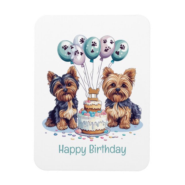 Happy Birthday Yorkie Dog Magnet (Vertikal)