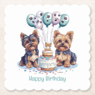 Happy Birthday Yorkie Dog Untersetzer