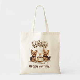 Happy Birthday Yorkie Dogs Tragetasche