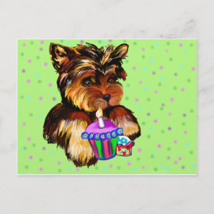 HAPPY BIRTHDAY YORKIE POO POSTKARTE
